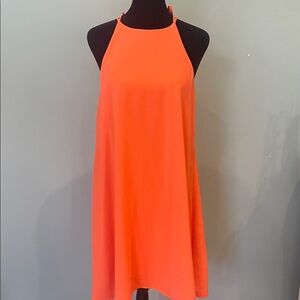 Peachy Orange Sleeveless Dress with tie back